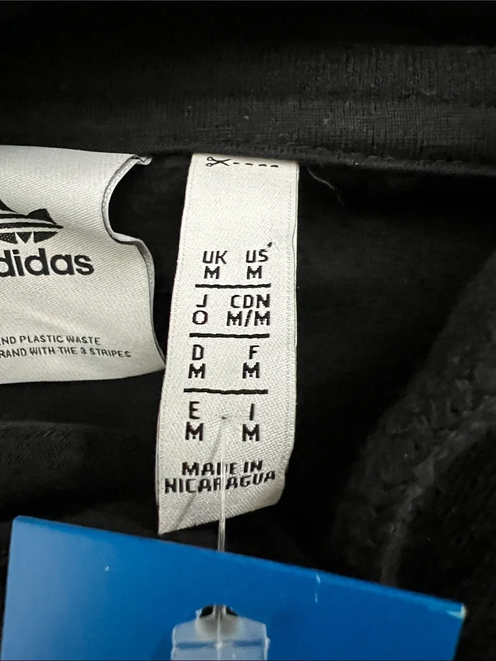 Adidas Originals Black Blue Graphic Trefoil Hoodie M